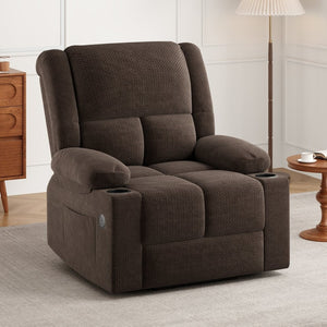 English Elm Power Lift Recliner Chair With Massage & Heat, Usb Ports, Cup Holders - Ultimate Comfort For Seniors T3623P380505-GIGA
