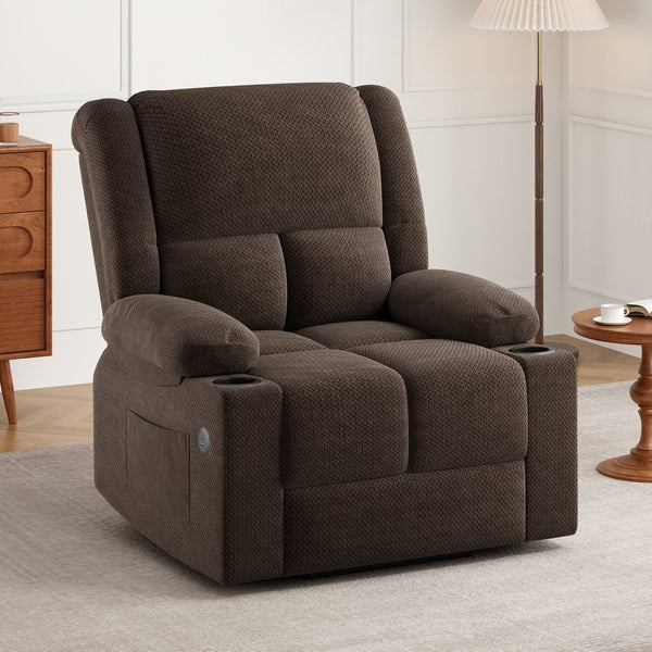 English Elm Power Lift Recliner Chair With Massage & Heat, Usb Ports, Cup Holders - Ultimate Comfort For Seniors T3623P380505-GIGA