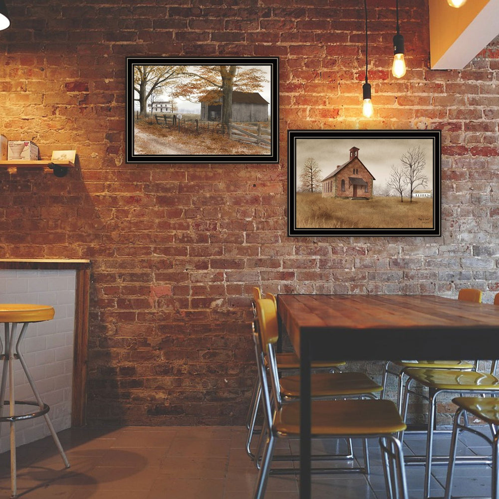 English Elm Trendy Decor 4u Billy Jacobs Old Country Road 2 Piece Framed Farmhouse Wall Art B067P254107