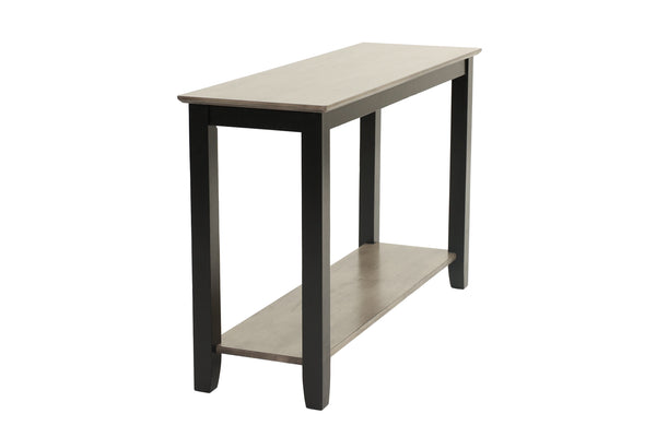 English Elm Modern Walnut Veneer Console Table with Open Shelf, Solid Rubberwood Legs, Sleek Living Room Accent Piece Black,Black+ Gray,Gray 20 L x 5 W x 51 H B011P396180