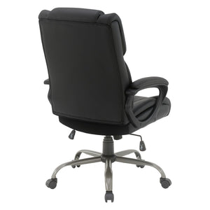 OSP Home Furnishings Execuative Faux Leather Office Chair with Lumbar Support and Pneumatic Height Adjustment FL14571-U6