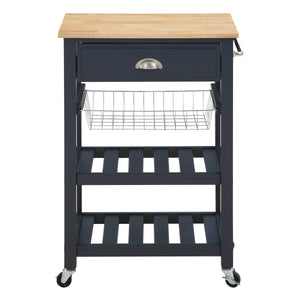 OSP Home Furnishings Hampton Kitchen Cart Blue Blue