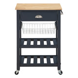 OSP Home Furnishings Hampton Kitchen Cart Blue Blue