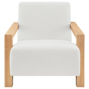 English Elm Bryant Ivory Boucle Accent Arm Chair with Sharp Angles, Textured Modern Upholstery for Living Spaces B062P299868