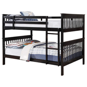 English Elm Severington Modern Black Wood Full Over Full Bunk Bed - Stylish, Space-Saving Design For Kids' Rooms B062S00837-GIGA