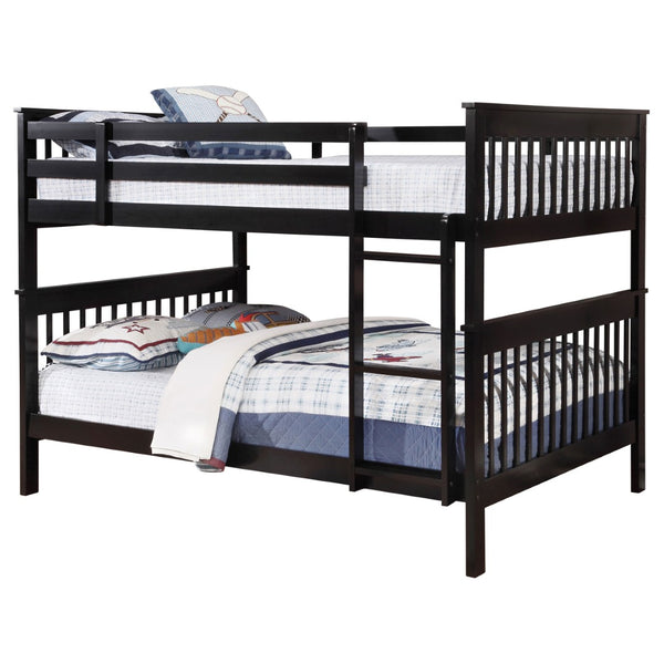 English Elm Severington Modern Black Wood Full Over Full Bunk Bed - Stylish, Space-Saving Design For Kids' Rooms B062S00837-GIGA