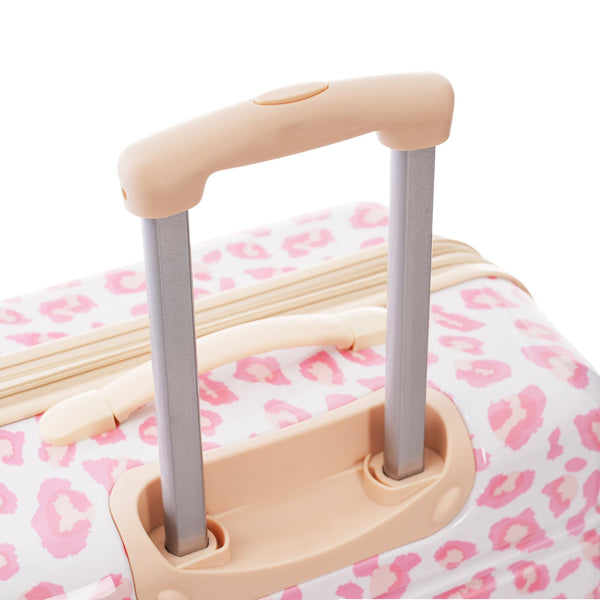 English Elm Hardshell Polycarbonate Luggage Set Three Piece Spinner Suitcases with Tsa Lock Pink Leopard N732P218227U