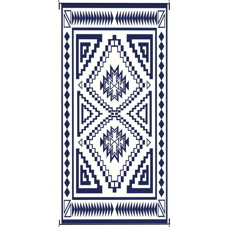 English Elm Patio Reversible Polypropylene Outdoor Rug Waterproof Uv Resistant with Carry Bag T3971P421033
