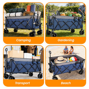 English Elm 51-inch Heavy Duty Folding Utility Wagon with Steel Frame and 480lb Hauling Capacity W2932P417638