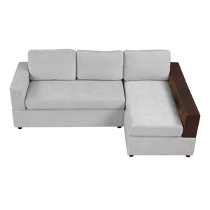 English Elm Christopher Knight Home® - 87.4" Sectional Sofa with Chaise, Chenille Upholstery, Reversible Armrests & Hidden Storage for Cozy Living Gray N763S000010E