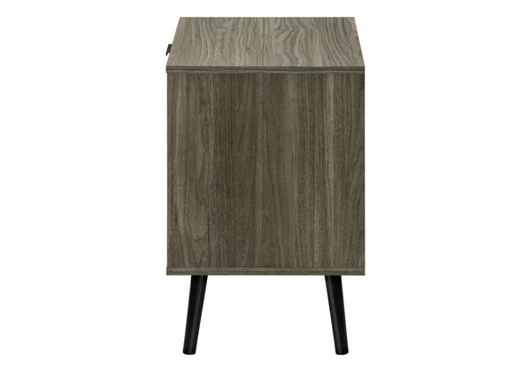 English Elm Accent Side Table Rustic Grey Laminate Compact Storage Cabinet Transitional Bedroom Grey B2710P461693