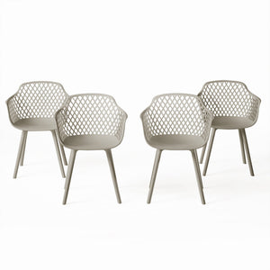 English Elm Poppy Outdoor Dining Chairs Set of 2 Diamond Mesh Geometric Modern Patio Seating Camel N776P414399C