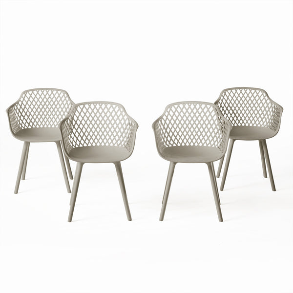 English Elm Poppy Outdoor Dining Chairs Set of 2 Diamond Mesh Geometric Modern Patio Seating Camel N776P414399C