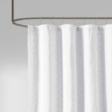 Madison Park Metro Modern/Contemporary Woven Clipped Solid Shower Curtain MP70-6707 White