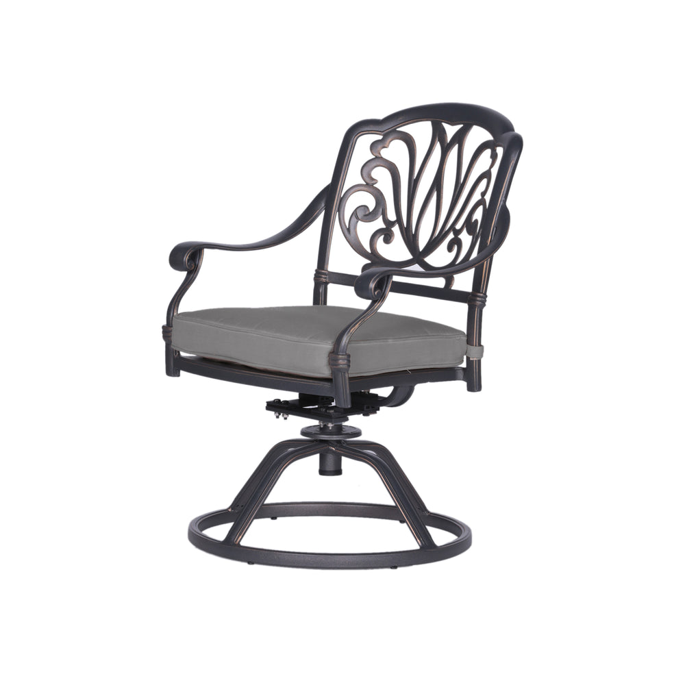 English Elm Cast Aluminum Dining Armchair Set Of 2 - Elegant, Weather-Resistant Chairs With Plush Cushions B010P278358