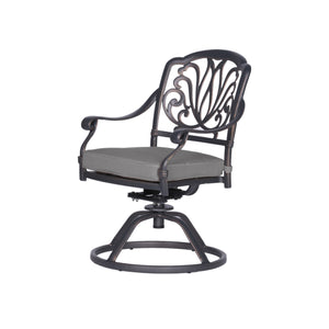 English Elm Cast Aluminum Dining Armchair Set Of 2 - Elegant, Weather-Resistant Chairs With Plush Cushions B010P278358