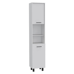 English Elm Hobart Tall Pantry Cabinet with 78" Height, Three Interior Shelves, Dual Cabinets for Kitchen Storage White 83.2 L x 19.8 W x 5 H B20091871