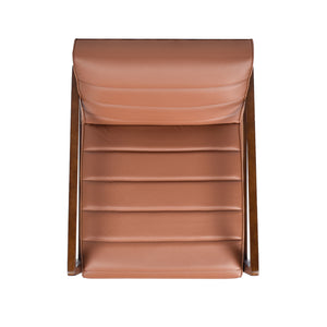 English Elm Jennifer Taylor Home - Kenneth 28" Modern Transitional Lounge Accent Chair in Brown Top-Grain Leather with Wood Arms, Tufted Comfort B2719P238273