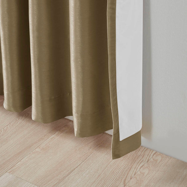 JLA Home Madison Park - Twist Total Blackout Faux-Silk Curtain Panel with Foam Liner, OEKO-TEX, Thermal Insulating Elegance MP40-7405