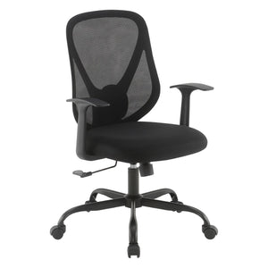 OSP Home Furnishings Ventilated Mesh Back Ergonomic Office Chair with Lumbar Support and Cushioned Fabric Seat EM14623-3