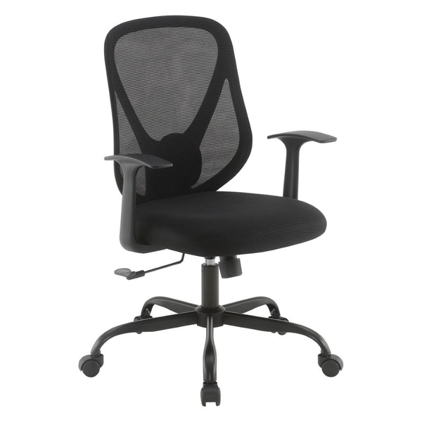 OSP Home Furnishings Ventilated Mesh Back Ergonomic Office Chair with Lumbar Support and Cushioned Fabric Seat EM14623-3