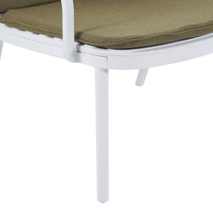 English Elm Christopher Knight Home® - Luna Outdoor Club Chairs Set Of 2 - Stylish White Frame With Plush Green Cushions For Comfort N775P272730W