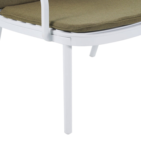 English Elm Christopher Knight Home® - Luna Outdoor Club Chairs Set Of 2 - Stylish White Frame With Plush Green Cushions For Comfort N775P272730W