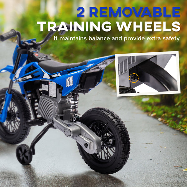 English Elm Qaba 12v Toddler Electric Motorcycle with Twist Throttle Rear Suspension Training Wheels W2225P249816