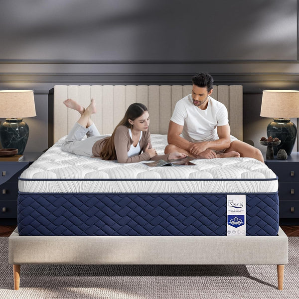 English Elm Rresta Full Hybrid Mattress 7 Layer Pocketed Coil 5 Zone Support Certipur Certified B2716P440585