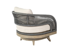 English Elm Orbit Outdoor Swivel Patio Chair Eucalyptus Wood Rope Weave Resort Lounge Seat B2736P464826