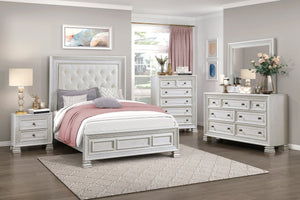 English Elm Classic Pearl White Seven Drawer Dresser Ash Veneer Egg Dart Molding Bedroom B011P242369