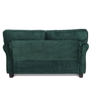 English Elm 57" Corduroy Two Seater Sofa Removable Cushions Solid Wood Frame Compact Living Room Dark Green W2715P433634