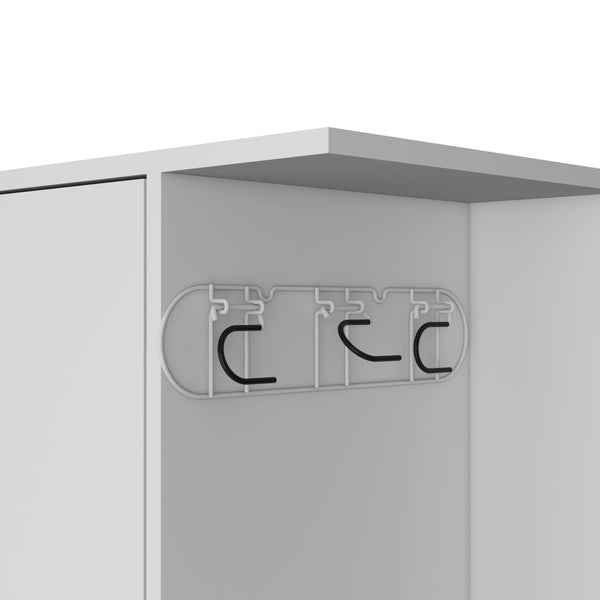 English Elm Austin Broom Closet Storage Cabinet White – Laminated Particle Board, Shelves for Mops, Vacuums, Cleaning Supplies B070S00340