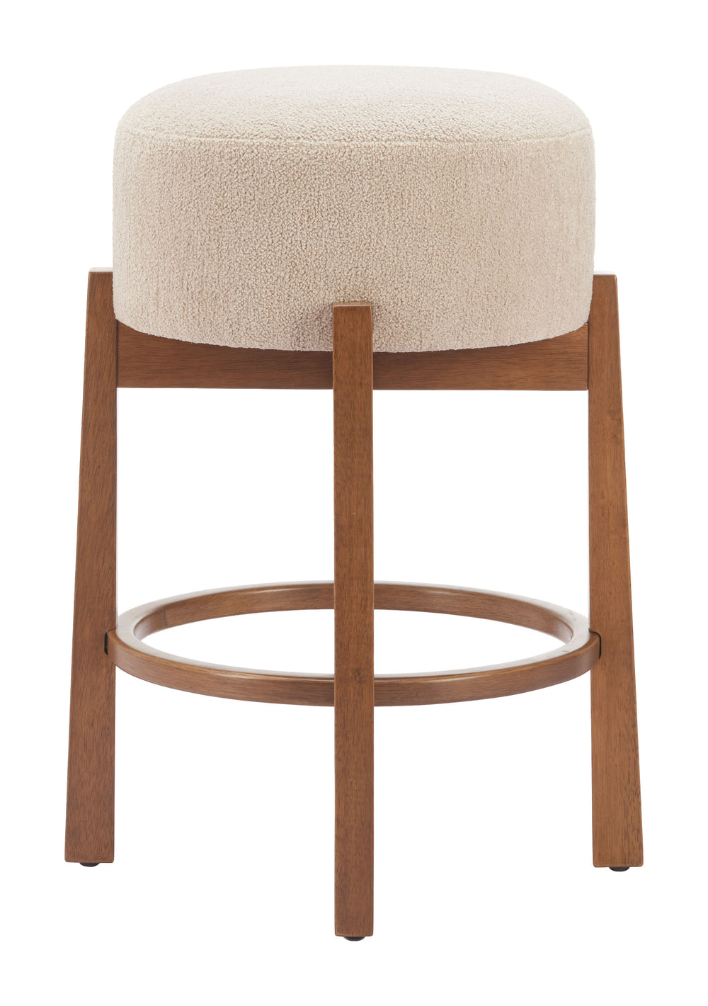 Zuo Modern Nade Counter Stool Set Of 2 - Elegant Beige & Walnut Finish For Modern Hospitality Spaces Beige 100% Polyester,Rubberwood 110662-zuo-modern