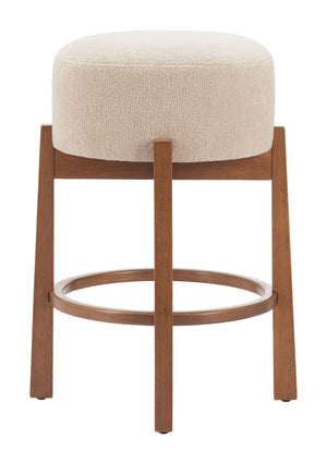 Zuo Modern Nade Counter Stool Set Of 2 - Elegant Beige & Walnut Finish For Modern Hospitality Spaces Beige 100% Polyester,Rubberwood 110662-zuo-modern