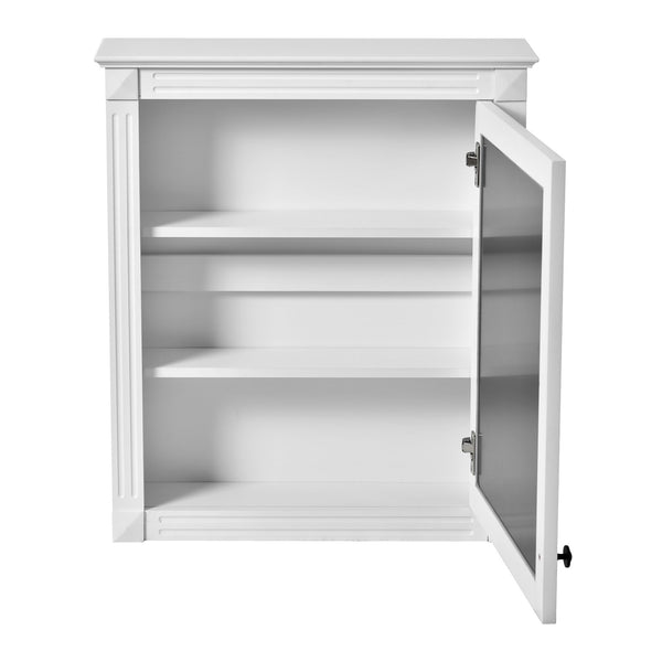 English Elm 24'' 24'' Wall Mounted Bathroom Mirror Cabinet with Adjustable Shelves, Space-Saving Modern Storage Solution White N710P195492K