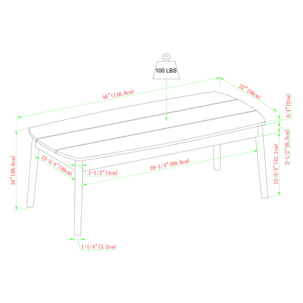 English Elm Walker Edison - Contemporary Eucalyptus Patio Coffee Table Brown – Lightweight, rot-resistant solid wood, 100 lb capacity, A+ B185P169056