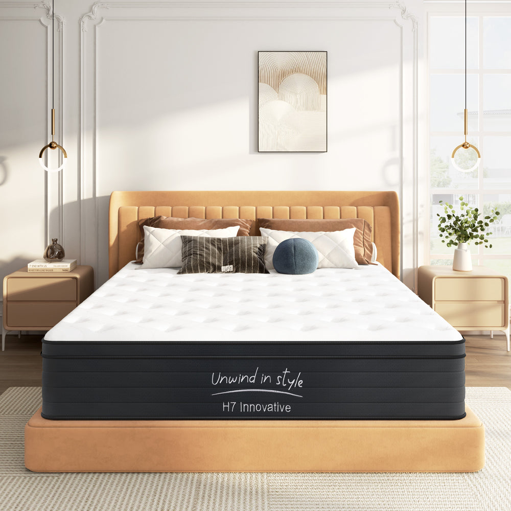 English Elm King Hybrid Mattress 10 Inch Pocketed Coil Memory Foam Medium Firm Cool Sleep W2889P453492