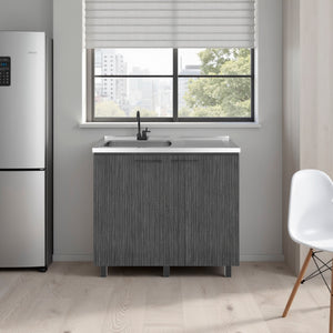 English Elm Fm Furniture Napoleon White Kitchen Set with Dishwasher Bay and Upper Cabinet Storage B128S00253