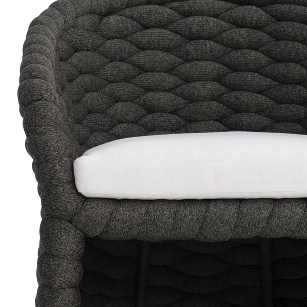 Bernhardt Bernhardt Salinas Arm Chair — Curvaceous Aluminum Outdoor Lounge With Sock-Knit Weave & Plush Pillow Comfort X10549