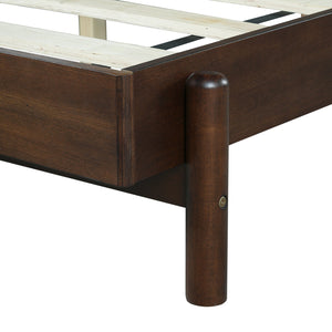 English Elm Christopher Knight Home® - Premium Rubber Wood Platform Bed Frame - King Size Mid-Century Modern Design With Elegant Walnut Finish N770P288597D_N770P288598D