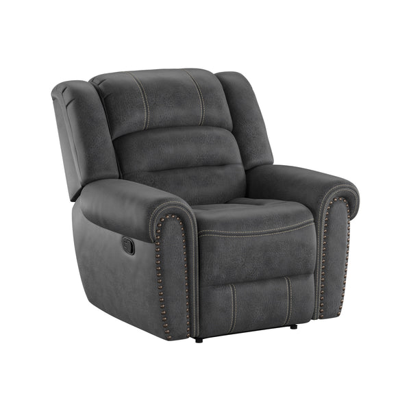 English Elm Wallace & Bay - Gray Gliding Recliner — Slate Gray Fabric Recliner with Smooth Glide, Classic Style, Easy Care Comfort B361P384420