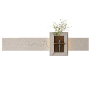 English Elm Adjustable 3D Led Sandstone Wall Decor With Faux Plants & Remote Control - Perfect For Modern Spaces W2700P313031