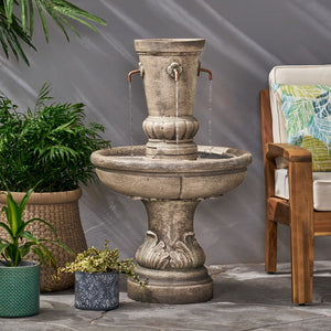 Christopher Knight Home® - Noble House - Frederick Outdoor 4 Spout Fountain, Light Brown