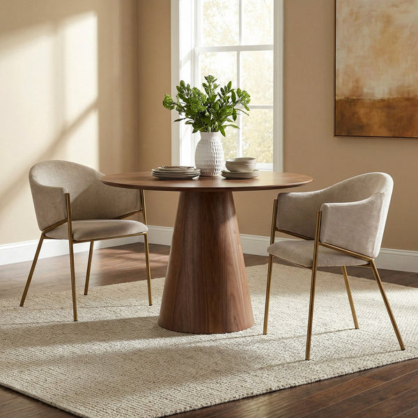English Elm Modern Velvet Dining Chairs with Gold Metal Frame Glamorous Set of Two N776P224512D
