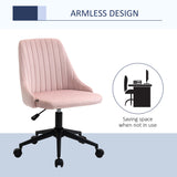 English Elm Vinsetto Mid-Back Office Chair, Velvet Fabric Swivel Scallop Shape Computer Desk Chair For Home Office Or Bedroom, Pink