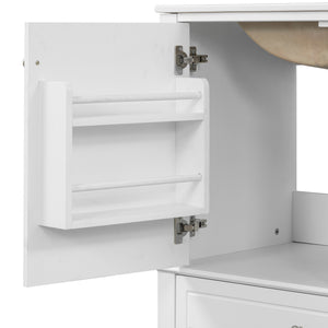 English Elm Christopher Knight Home® - 30" Freestanding Bathroom Vanity with Ceramic Sink, Soft-Close Door, Gold Knobs & 3 Drawers, Durable Painted Finish White N759P225994K