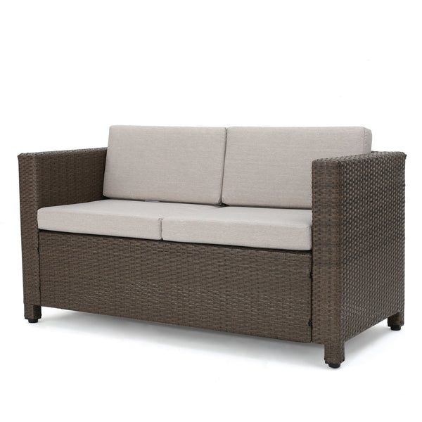 English Elm Christopher Knight Home® - Puerta Handcrafted Loveseat: Durable Pe Rattan, Water-Resistant Cushions For Stylish Outdoor Comfort 52980.00BRN