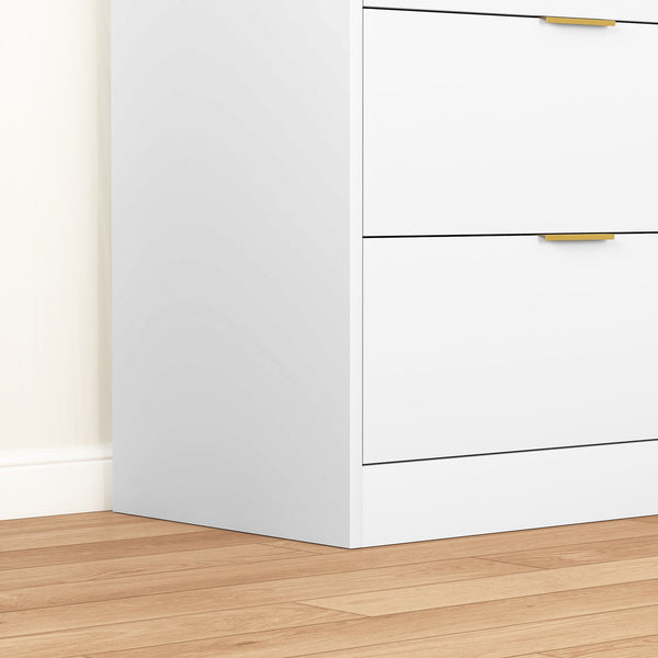 English Elm 8 Drawer Tall Chest Slim Particleboard Build Smooth Gliding Storage for Bedroom Closet White W409S00028