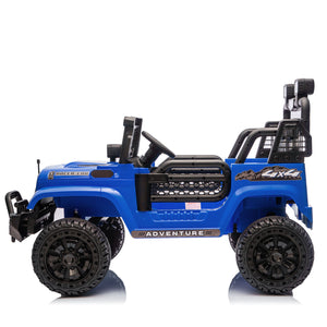 English Elm 24v Two-seat Kids Electric Ride on Truck with Parental Remote and Off-road Suspension W1578P375446